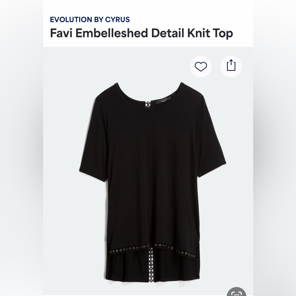 Evolution by Cyrus Favi Embellished Detail Knit Top